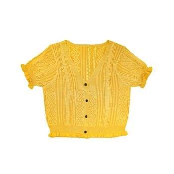 Yellow Crop Tops yellow short sleeves crop top.jpg